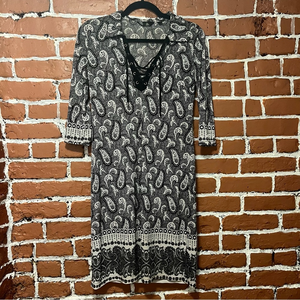 Black and White Paisley Dress